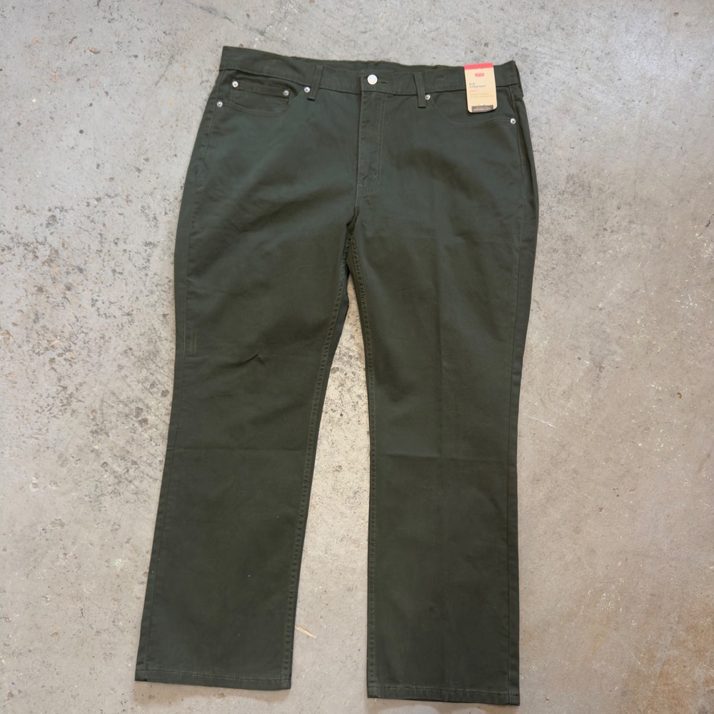 Levis 514 Straight Stretch Mens Pants 40x30 Olive Green 005141866 New
